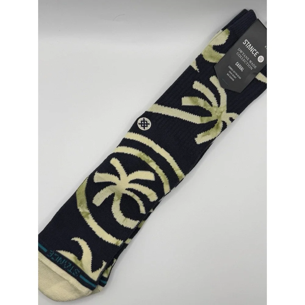 Stance Dwyane Wade Collection Navy Blue Palm Crew Socks A556C24PAL Mens Large
